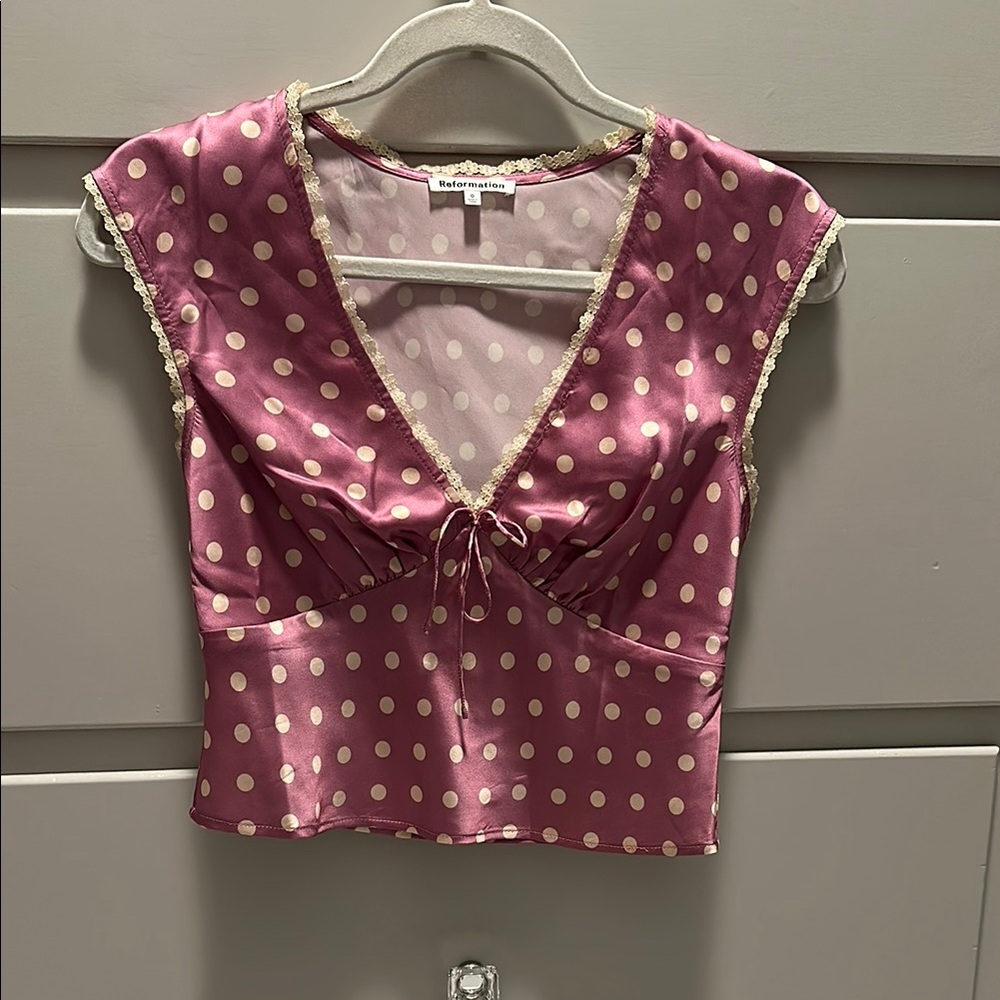 Pink Polka Dot Women's Top